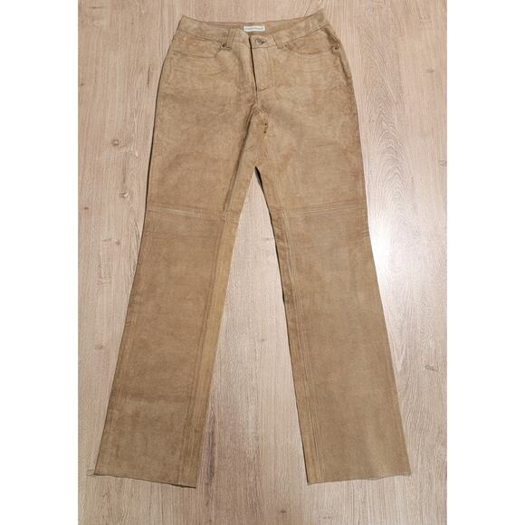 NWT Banana Republic Size 2 VTG 2002 Deadstock Straight Leg Leather Pants Y2K - Picture 1 of 11